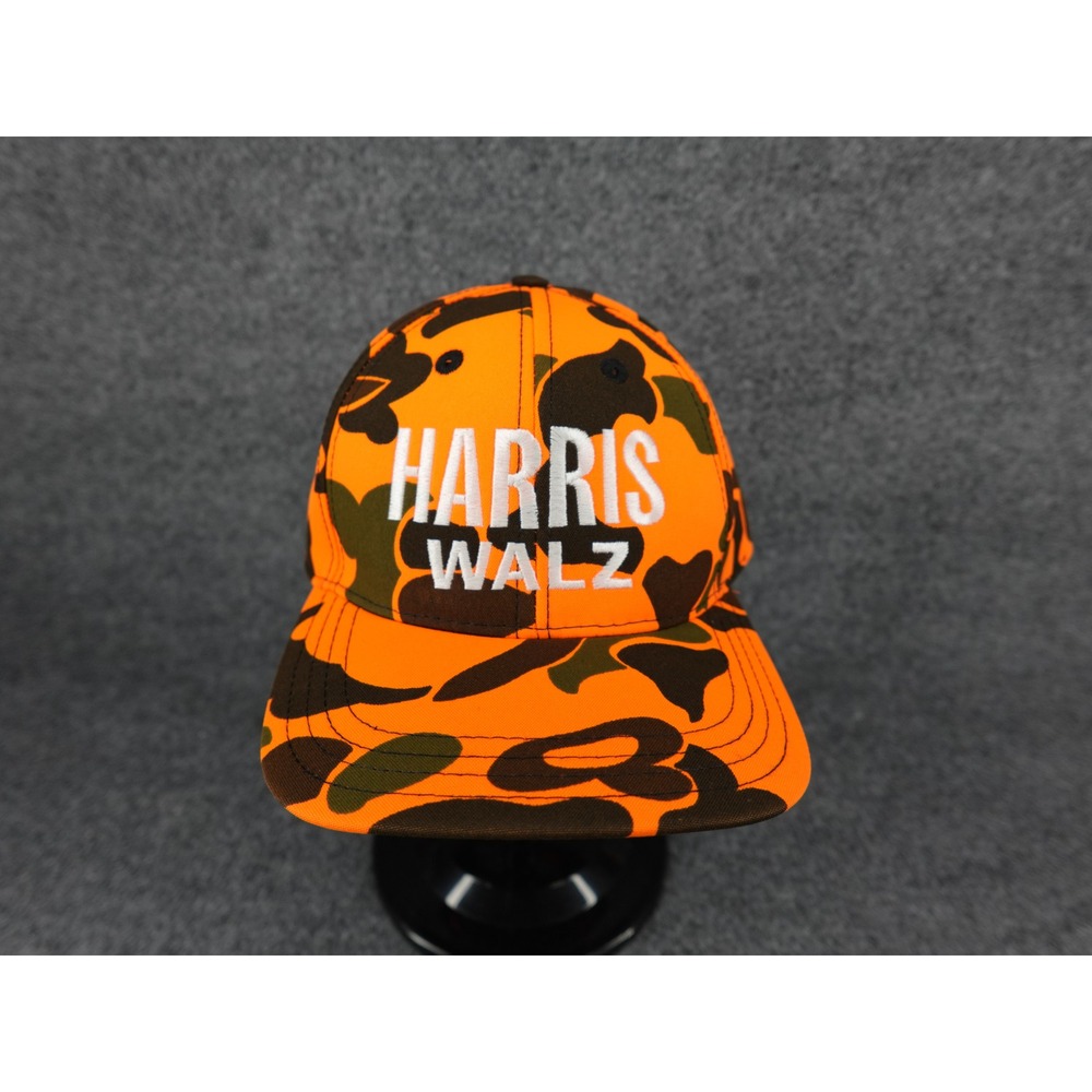 Harris Walz Campaign Hat Unisex OS Orange Camo Excellent Embroidered Logo USA‎